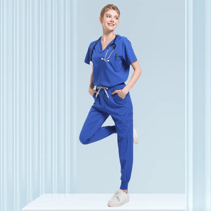 Multicolor Nurse Scrubs Set