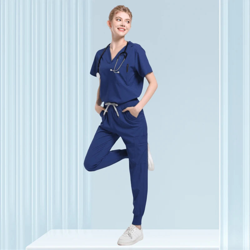 Multicolor Nurse Scrubs Set