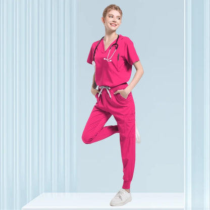 Multicolor Nurse Scrubs Set