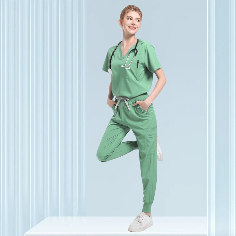 Multicolor Nurse Scrubs Set