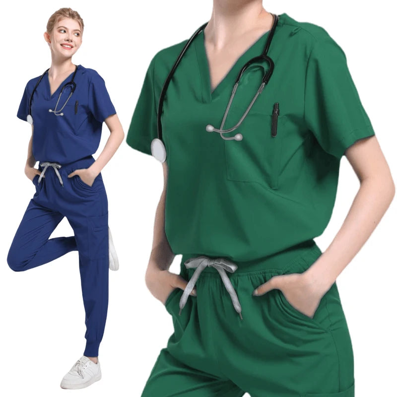 Multicolor Nurse Scrubs Set