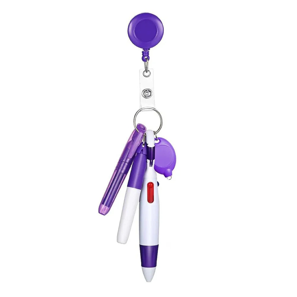 5-in-1 Nurse Pen Set with Badge Reel, Light Keychain & Marker