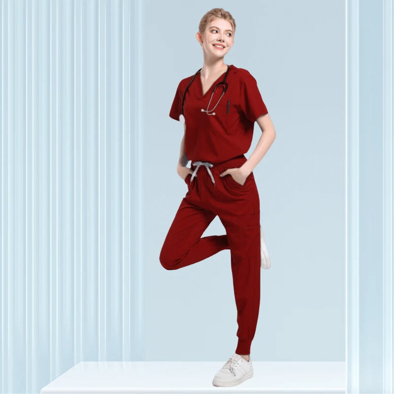 Multicolor Nurse Scrubs Set