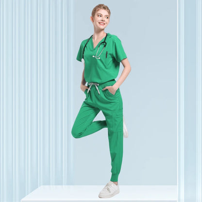 Multicolor Nurse Scrubs Set