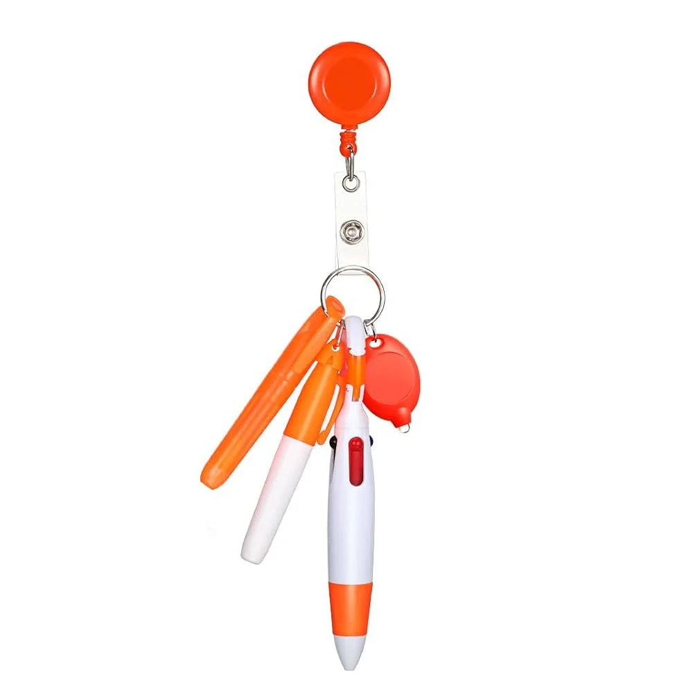 5-in-1 Nurse Pen Set with Badge Reel, Light Keychain & Marker